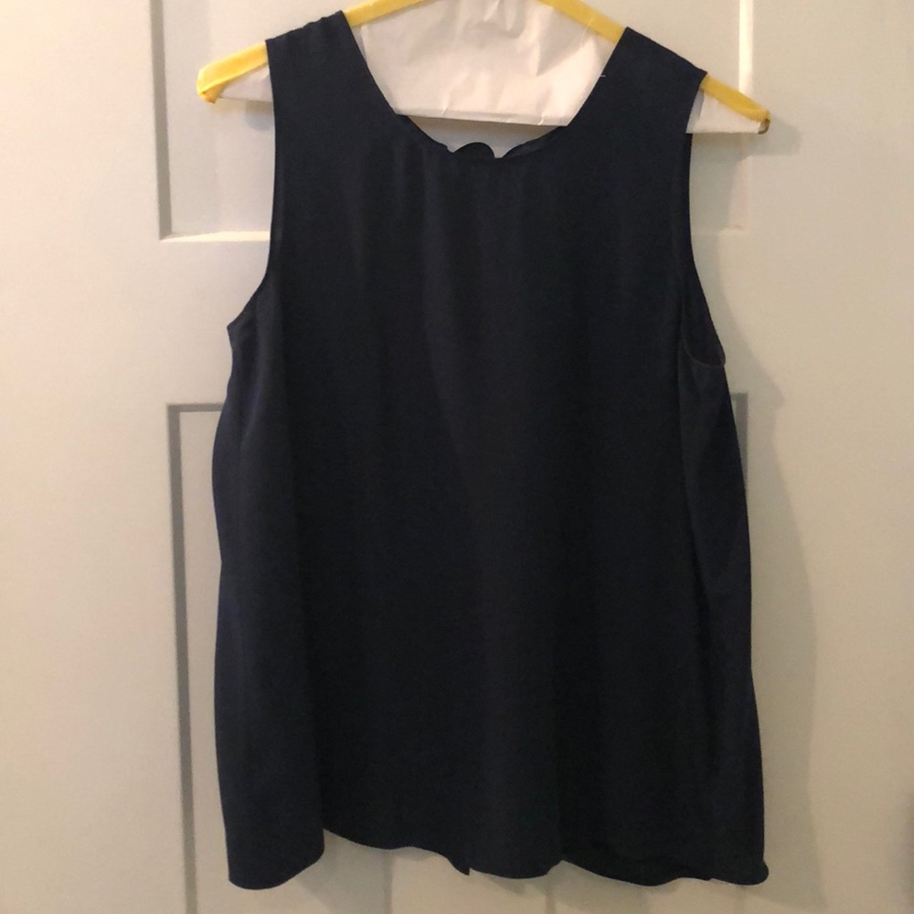 Madewell silk tank with open back